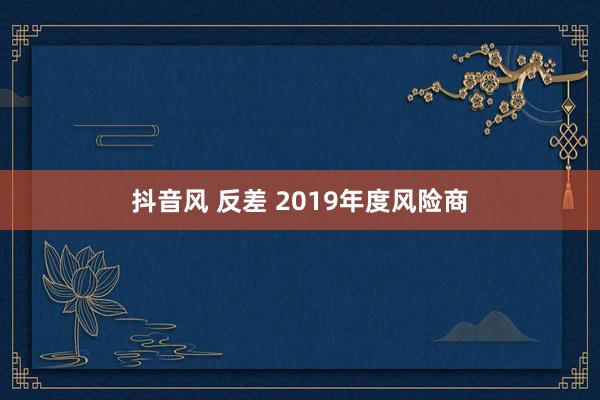 抖音风 反差 2019年度风险商