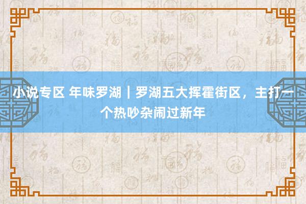 小说专区 年味罗湖｜罗湖五大挥霍街区，主打一个热吵杂闹过新年