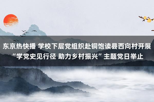 东京热快播 学校下层党组织赴铜饱读县西向村开展“学党史见行径 助力乡村振兴”主题党日举止