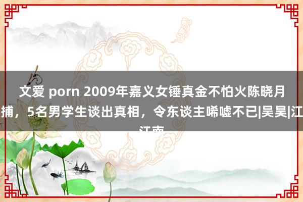 文爱 porn 2009年嘉义女锤真金不怕火陈晓月被捕，5名男学生谈出真相，令东谈主唏嘘不已|吴昊|江南